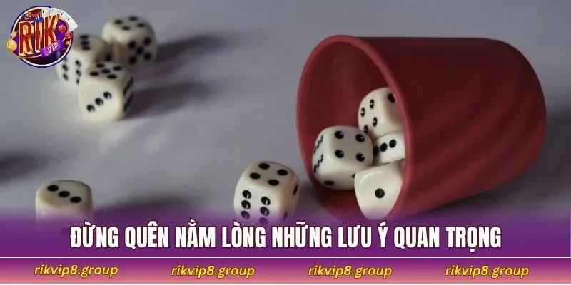 Người chơi nên ghi nhớ các lưu ý cần thiết
